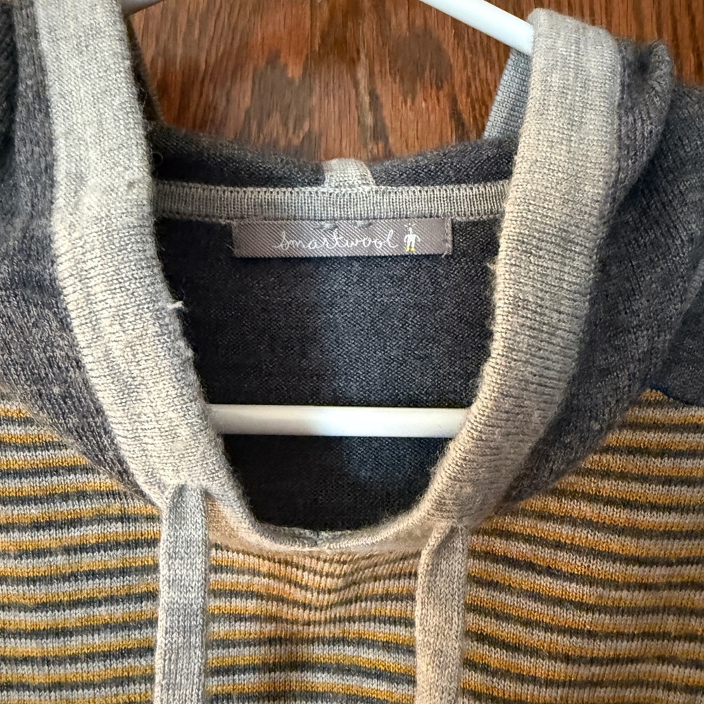 Smartwool Men's Gray and Yellow Striped Hoodie - Picture 2 of 2